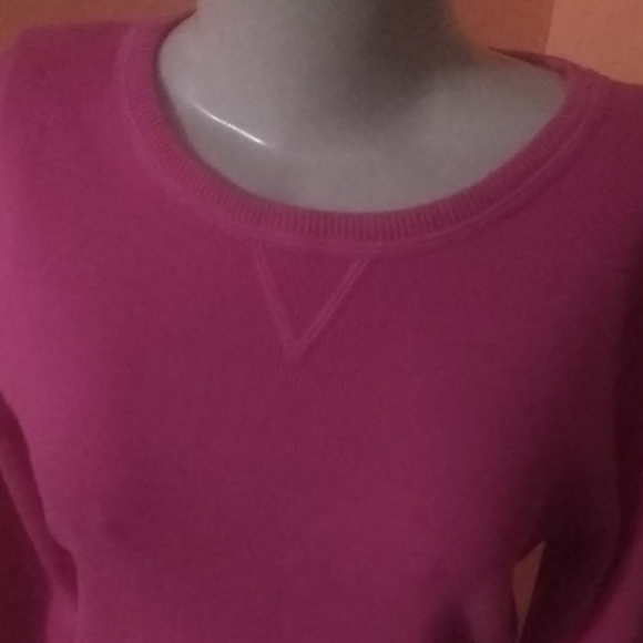 Karen Scott Womens Pink Ribbed Printed Long Sleeve Crew Neck Blouse Top Size Sp 1 main image 0